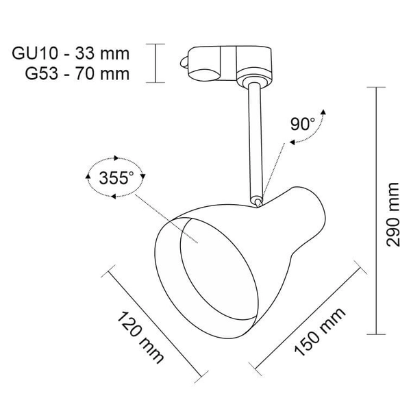 Oprawa do szynoprzewodu reflektorek Mima 7707 oczko minimalistyczna biała