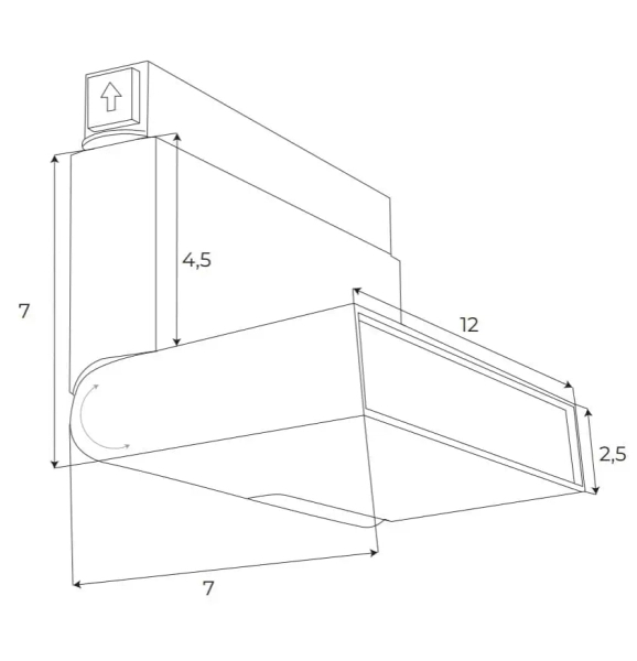 Regulowana lampa magnetyczna systemem Dali M0007D LED 5W 3000K czarny
