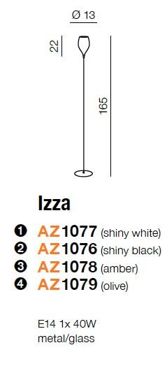 Szklana lampa podłogowa Izza stojąca zielona czarna