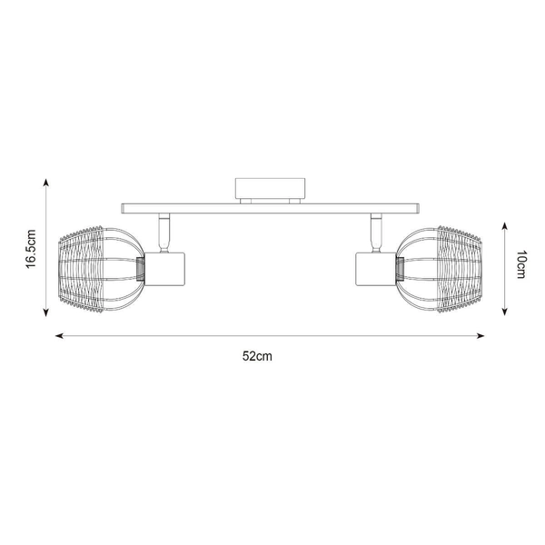 Regulowana lampa sufitowa Copa reflektorki brązowe czarne