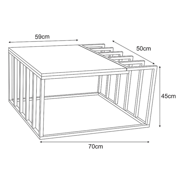 Stolik kawowy Kaja Home KS-27 STOLIK industrialny metalowy drewniany czarny