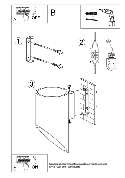 Kinkiet LAMPA ścienna SL.0107 metalowa OPRAWA tuba biała