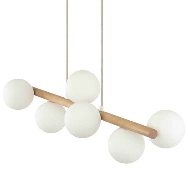 Lampa wisząca na listwie Estera 5905 bańki kule beżowa biała