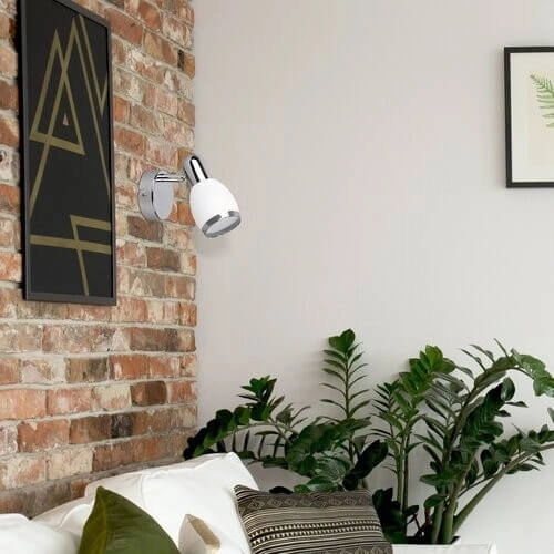 Szklana lampa ścienna ELITE 6060 do sypialni nad łóżko biała chrom