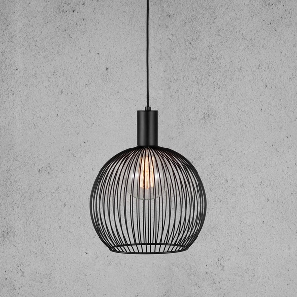 Druciana lampa wisząca Aver 84243003 nad stół kula czarny