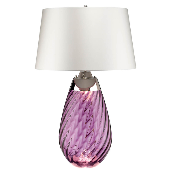 Lampa stołowa z abażurem Lena LENA-TL-L-PLUM-OWSS śliwkowa biała