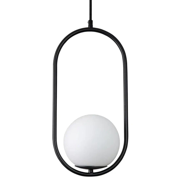 Kuchenna lampa wisząca COSTA SOLO DP0001A-400 black Step metal szkło ramka czarna