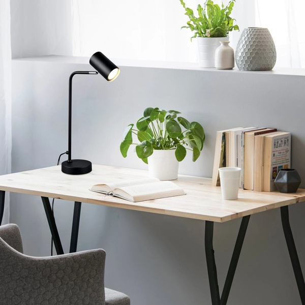 Stołowa LAMPKA stojąca VANTOS DL132512400 Trio metalowa LAMPA regulowana tuba biurkowa loft czarna