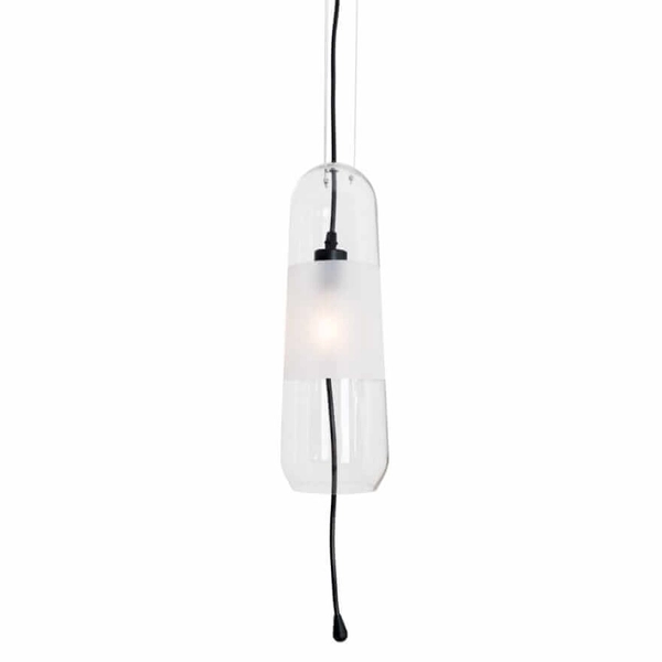 Zwisowa lampa do salonu Mauri P0588 przezroczysta czarna