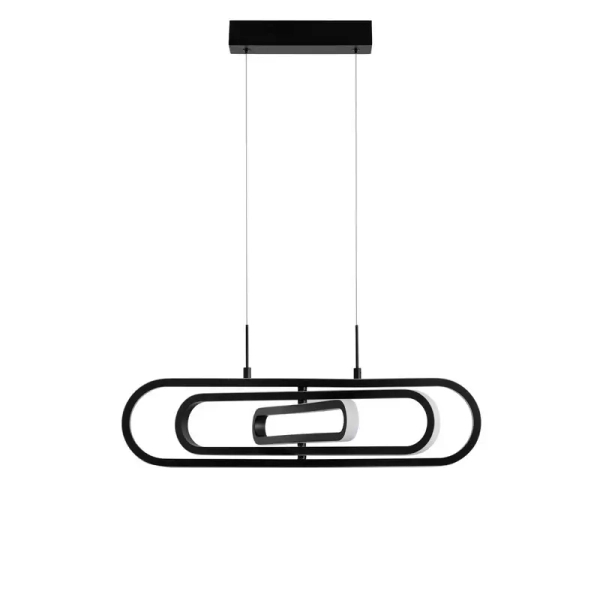 LAMPA wisząca HOYO LE41403 Luces Exclusivas modernistyczna OPRAWA metalowy ZWIS LED 50W 3000K podużny czarny