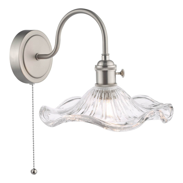 Szklana lampa na ścianę Hadano HAD0761-12 falowana chrom przezroczysty