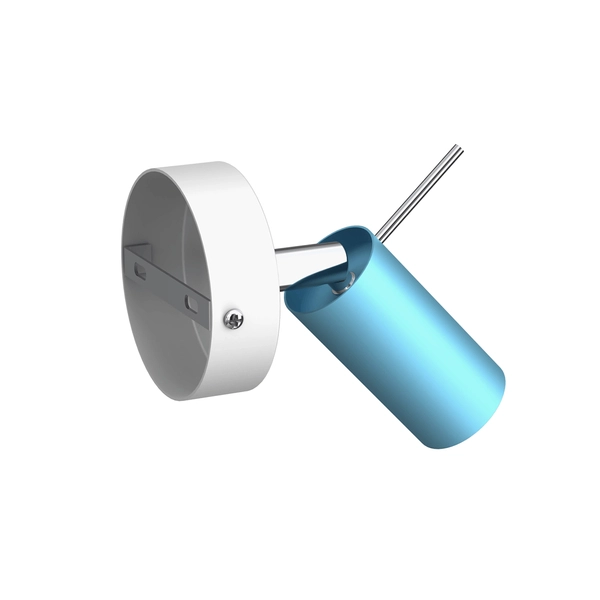 Ścienny spot metalowy Preston tuba do salonu niebieska biała