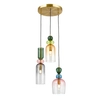 Lampa wisząca Manso PND-37462-3A-MC-GD potrójna multikolor