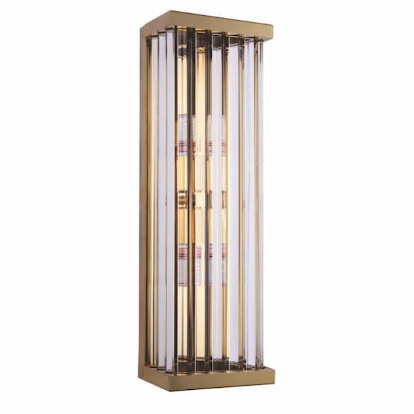 Szklana lampa ścienna CGCUBICON do przedpokoju mosiądz