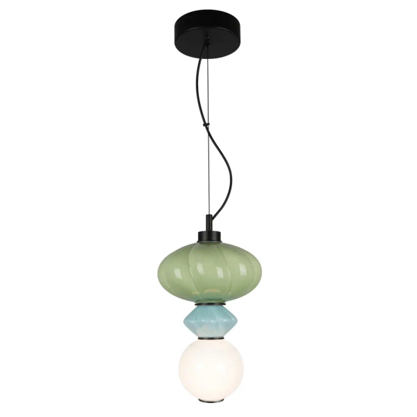 Jadalniana lampa wisząca Tordi PND-94721-1A-MLTI ceramika zielony niebieski