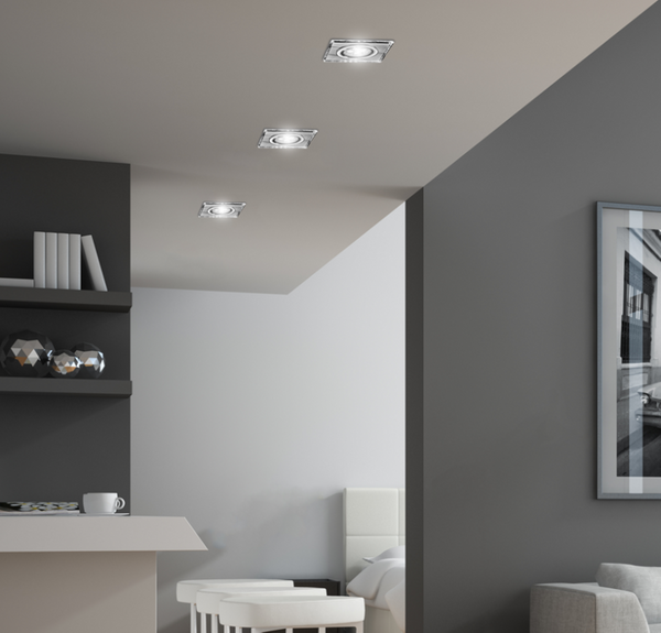 Sufitowa lampa podtynkowa Ss wpust do przedpokoju chrom