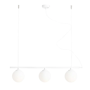 Biała lampa wisząca Beryl 1006E Aldex 3-płomienna do sypialni balls
