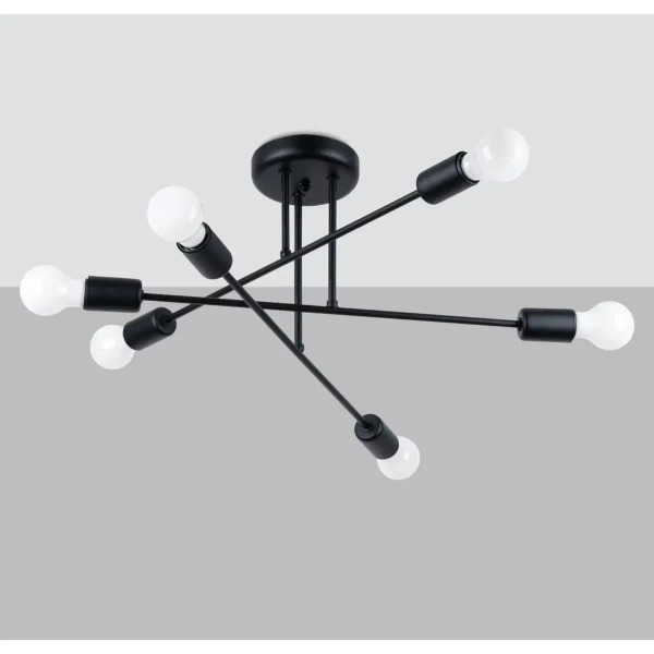 Asymetryczna lampa sufitowa Norah SL.1453 Sollux do salonu czarna