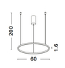 Biała lampa wisząca TOLUCA LE42783 do sypialni LED 36W 3000K ring