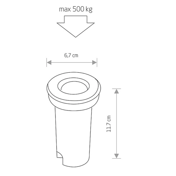 Zewnętrzna lampa gruntowa MON 4454 oczko LED 2W 3000K IP67 srebrne