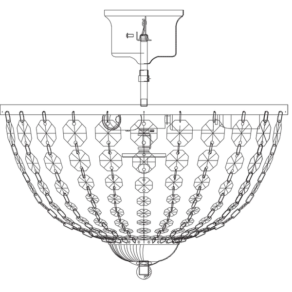 Glamour plafon sypialniany Granso 105316 nad łóżko crystal chrom