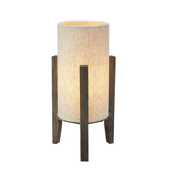 Stołowa lampa tuba Eruca 108759 Markslojd drewno abażur beżowy