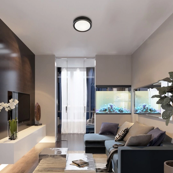 Plafoniera LAMPA sufitowa MOKKA 2987 Rabalux okrągła OPRAWA plafon LED 24W 3000K - 6000K z pilotem brązowy