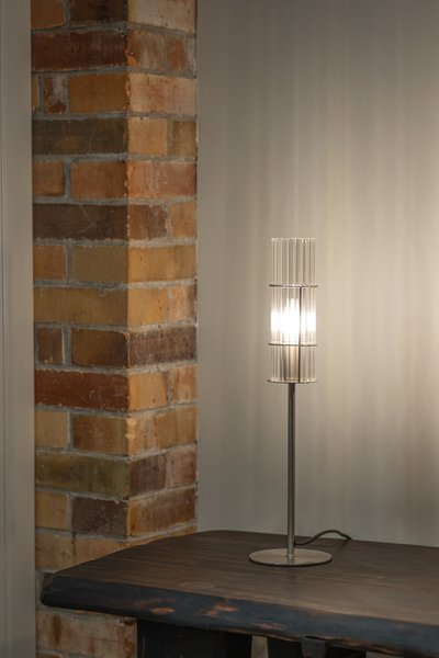 Szklana lampka na stół Tubo 108557 Markslojd tuba srebrna