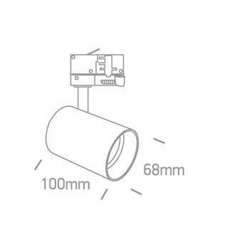 Sufitowa lampa 3-fazowa do systemu szynowego TIVA MYL.00074 czarna
