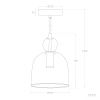 Lampa zwieszana Koloreno ABR-KOLO1-C Abruzzo szklana czerwony