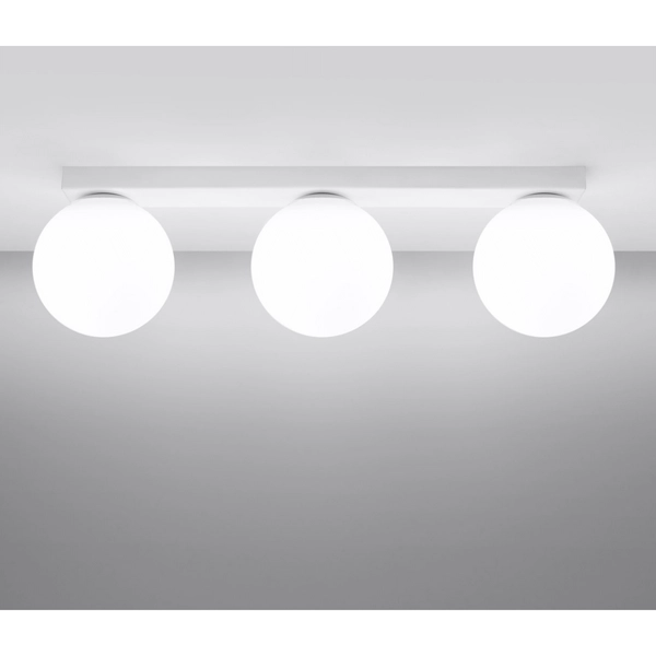 Plafon 3-punktowy Yoli SL.1148 Sollux kulisty klosz biały