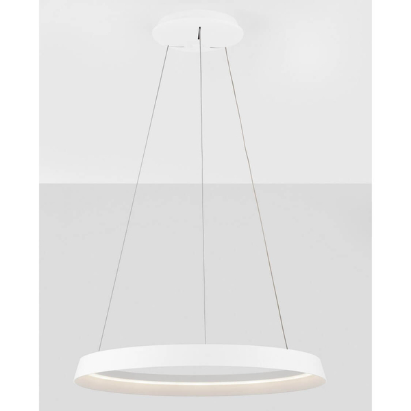 Zwisająca lampa pierścień BATALLAS LE44782 LED 52W 3000K nad łóżko biały