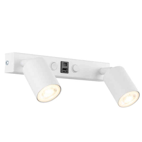 Regulowana lampa sufitowa Top 10276 do sypialni z włącznikiem biała