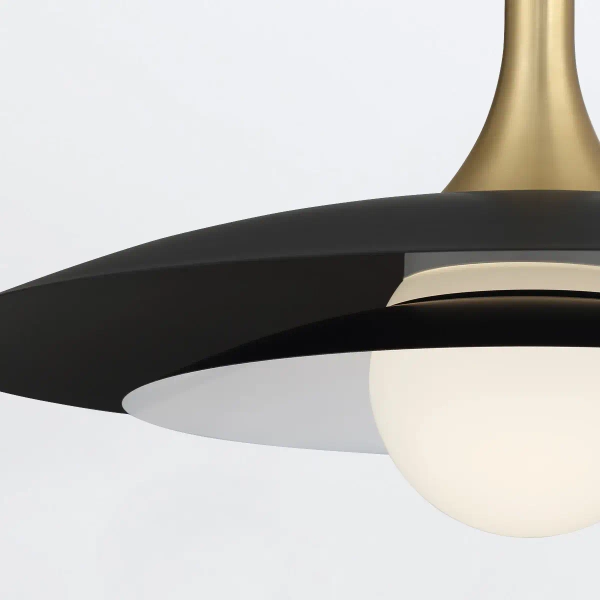 Metalowa lampa wisząca Welsh QN-WELSH-P-BK LED 15W 3000K złota czarna