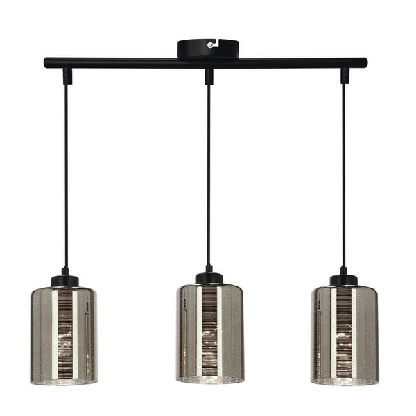 Potrójna lampa wisząca Cox 33-53886 tuba chrom czarna