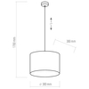 Lampa wisząca z tkaniny Tercino 6191 TK Lighting okrągła metalowa czarna