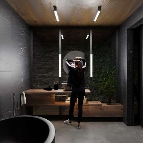 LAMPA sufitowa IBROS LP-7001/1C BK-93 24/4 Light prestige prostokątna OPRAWA metalowa LED 24W 4000K listwa IP44 czarna