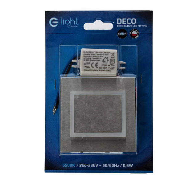 Metalowa lampa przyschodowa Deco EKS4444 LED 0,6W 6500K biały srebrny