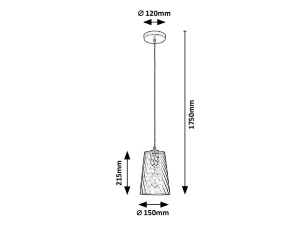 LAMPA wisząca AZURINE 5226 Rabalux szklana OPRAWA zwis niebieski złoty