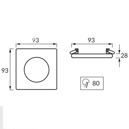 Wpuszczana LAMPA sufitowa ALUM D 03217 Ideus kwadratowa OPRAWA do zabudowy biała chrom