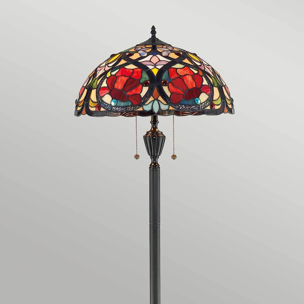 Podłogowa lampa witrażowa Larissa QZ-LARISSA-FL Quoizel kolorowy