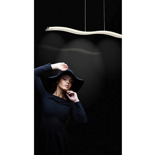 Lampa zawieszana na belce Bertone AZ1290 Azzardo LED 24W 2900K fala srebrna