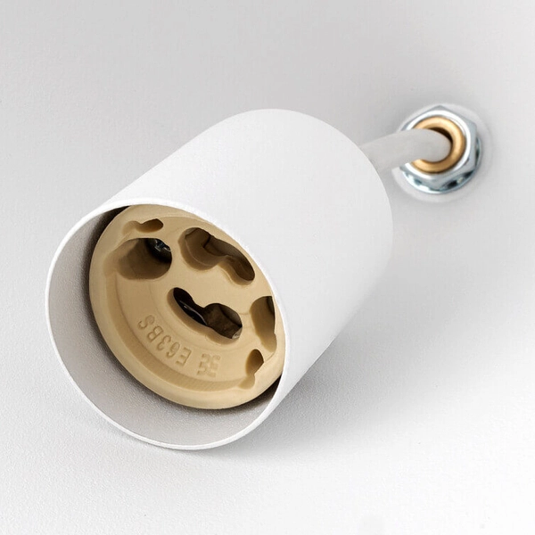 Zwisowa lampa nad wyspę Zenith 8006 Nowodvorski kuchenna mosiądz biała