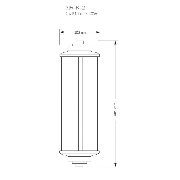 Ryflowany kinkiet ścienny Siri SIR-K-2 (N) szklany podłużny nikiel