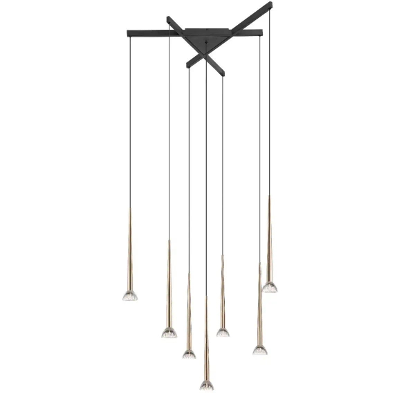 Nowoczesna zwisająca lampa BOSTON 0603-07C-SDB1 LED 1,5W czarny złoty
