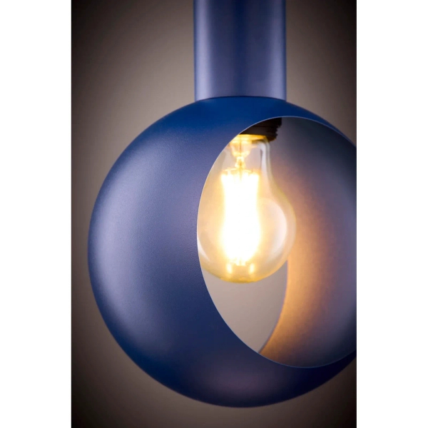 Zwisowa lampa granatowa VITRUM 1xE27 oczko do jadalni nad wyspę 41635