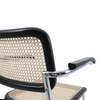 Kuchenne krzesło z podłokietnikami VIENNA MH-015CH-BN Step rattan czarne beżowe