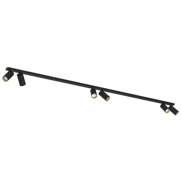 6-punktowa lampa reflektorowa Mono 7770 metalowa do salonu czarna