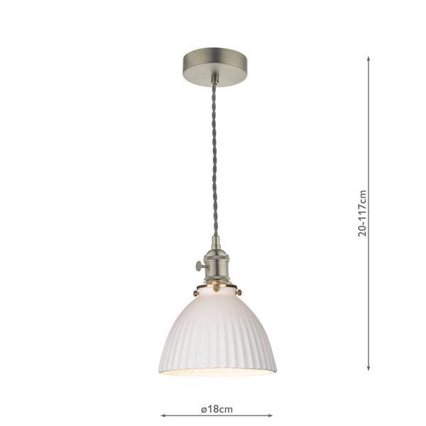 Zwieszana lampa ceramiczna do salonu Hadano HAD0161-09 chrom biały