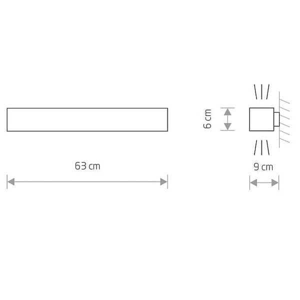 Podłużny kinkiet na korytarz Soft Wall 7528 Nowodvorski belka grafitowa